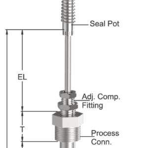 Tempsen R - 504 RTD with Straight Thermowell Adjustable Comp. Fitting & Cable