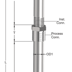 Tempsen R - 650 RTD with Nipple & Taper Thermowell