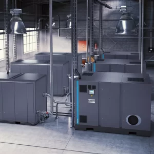 Atlas Copco-Oil-free medium pressure screw compressor with high pressure piston booster ZD (VSD)