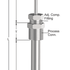 Tempsen R - 654 RTD with Straight Thermowell & Adjustable Comp. Fitting