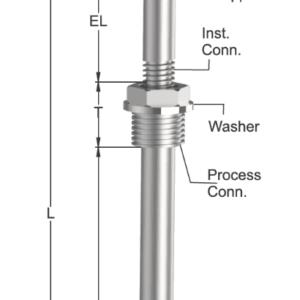 Tempsen R - 655 RTD with Nipple & Straight Thermowell