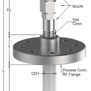 Tempsen R - 734 RTD with N/U/N & Coated Taper Thermowell